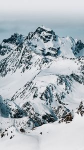 Preview wallpaper mountain, peak, snow, winter
