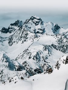 Preview wallpaper mountain, peak, snow, winter