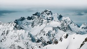 Preview wallpaper mountain, peak, snow, winter