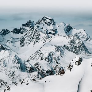 Preview wallpaper mountain, peak, snow, winter