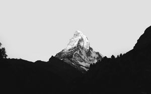 Preview wallpaper mountain, peak, snow, snowy, sky