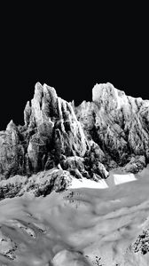 Preview wallpaper mountain, peak, snow, bw