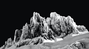 Preview wallpaper mountain, peak, snow, bw