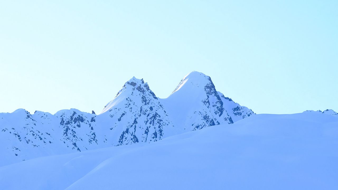 Wallpaper mountain, peak, snow, white, winter