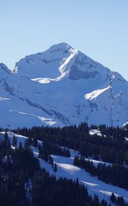 Preview wallpaper mountain, peak, snow, winter, snowy, landscape