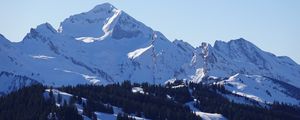 Preview wallpaper mountain, peak, snow, winter, snowy, landscape