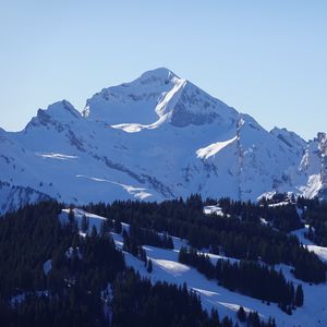 Preview wallpaper mountain, peak, snow, winter, snowy, landscape