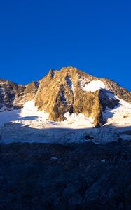 Preview wallpaper mountain, peak, snow, shadow, landscape