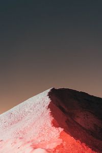 Preview wallpaper mountain, peak, snow, dusk, minimalism, nature