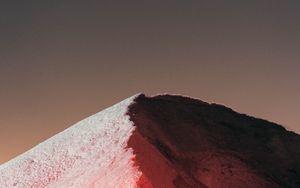 Preview wallpaper mountain, peak, snow, dusk, minimalism, nature