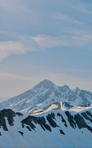 Preview wallpaper mountain, peak, snow, snowy