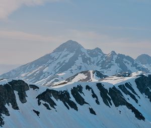 Preview wallpaper mountain, peak, snow, snowy