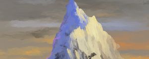 Preview wallpaper mountain, peak, snow, art