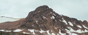 Preview wallpaper mountain, peak, snow, trees, nature, landscape