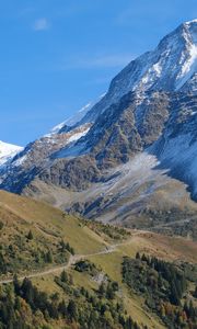 Preview wallpaper mountain, peak, snow, slope, landscape, view