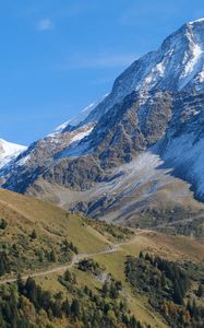 Preview wallpaper mountain, peak, snow, slope, landscape, view