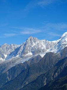 Preview wallpaper mountain, peak, snow, slope, view, nature