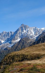 Preview wallpaper mountain, peak, snow, mountain range, landscape