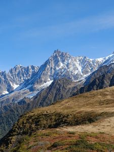 Preview wallpaper mountain, peak, snow, mountain range, landscape