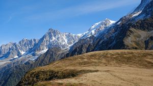 Preview wallpaper mountain, peak, snow, mountain range, landscape