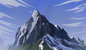 Preview wallpaper mountain, peak, snow, winter, art