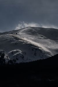 Preview wallpaper mountain, peak, snow, clouds, dark