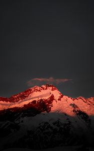 Preview wallpaper mountain, peak, snowy, new zealand