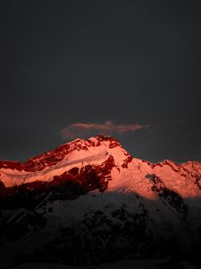 Preview wallpaper mountain, peak, snowy, new zealand