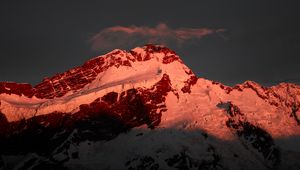 Preview wallpaper mountain, peak, snowy, new zealand