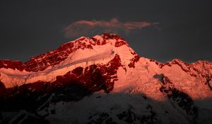 Preview wallpaper mountain, peak, snowy, new zealand