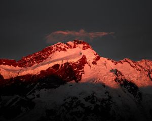 Preview wallpaper mountain, peak, snowy, new zealand