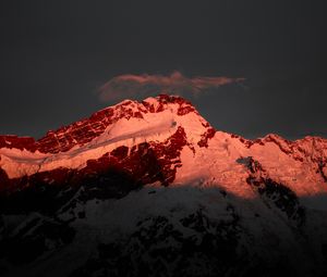 Preview wallpaper mountain, peak, snowy, new zealand