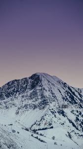 Preview wallpaper mountain, peak, snowy, snow, twilight