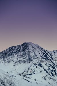 Preview wallpaper mountain, peak, snowy, snow, twilight