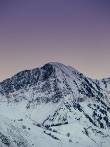 Preview wallpaper mountain, peak, snowy, snow, twilight