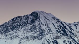 Preview wallpaper mountain, peak, snowy, snow, twilight