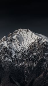 Preview wallpaper mountain, peak, snowy, night, italy