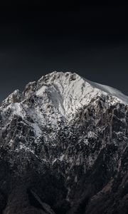 Preview wallpaper mountain, peak, snowy, night, italy