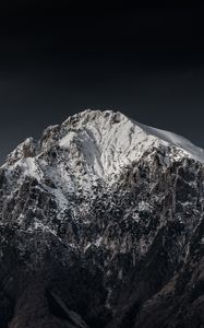 Preview wallpaper mountain, peak, snowy, night, italy