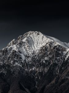 Preview wallpaper mountain, peak, snowy, night, italy