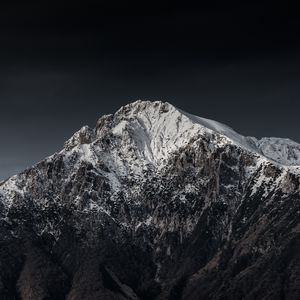 Preview wallpaper mountain, peak, snowy, night, italy