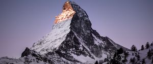 Preview wallpaper mountain, peak, snowy, zermatt, switzerland