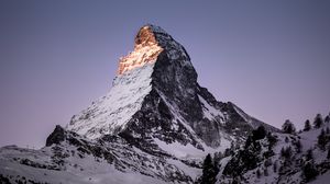 Preview wallpaper mountain, peak, snowy, zermatt, switzerland