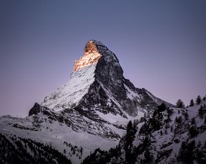 Preview wallpaper mountain, peak, snowy, zermatt, switzerland