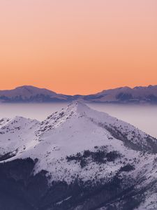 Preview wallpaper mountain, peak, snowy, sky, landscape