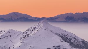 Preview wallpaper mountain, peak, snowy, sky, landscape