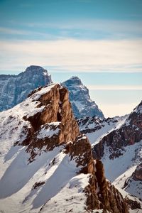 Preview wallpaper mountain, peak, snowy, snow, sky