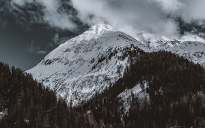 Preview wallpaper mountain, peak, snowy, clouds, italy