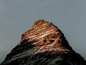 Preview wallpaper mountain, peak, snowy, stone, landscape