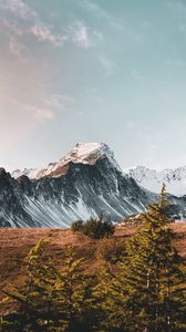 Preview wallpaper mountain, peak, snowy, mountain range, landscape